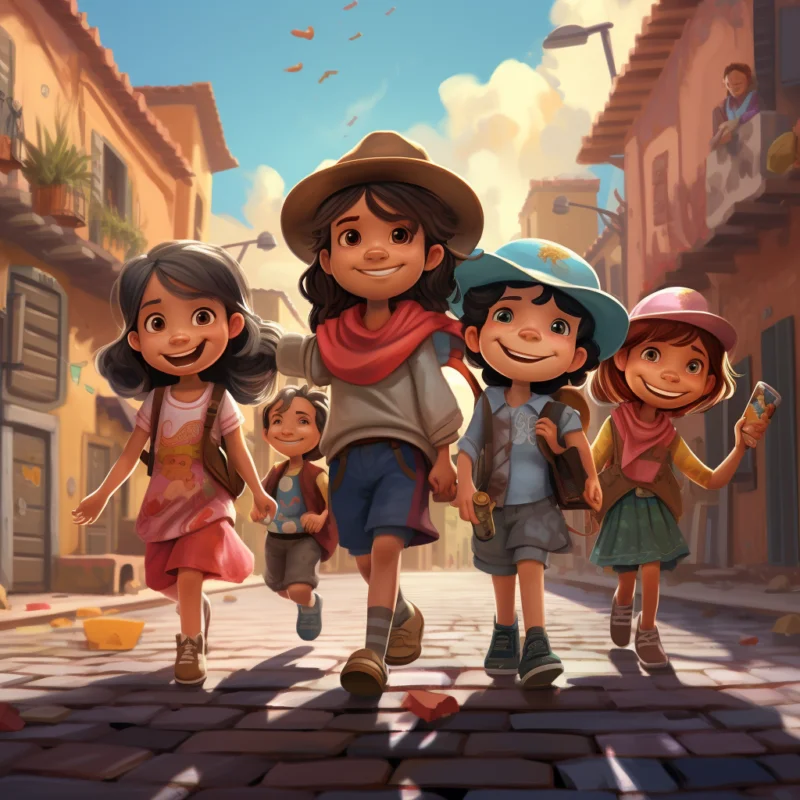 Ilustración del cuento infantil 'Emprendedores de la Bondad', una historia que enseña a los niños sobre emprendimiento social, liderazgo y democracia