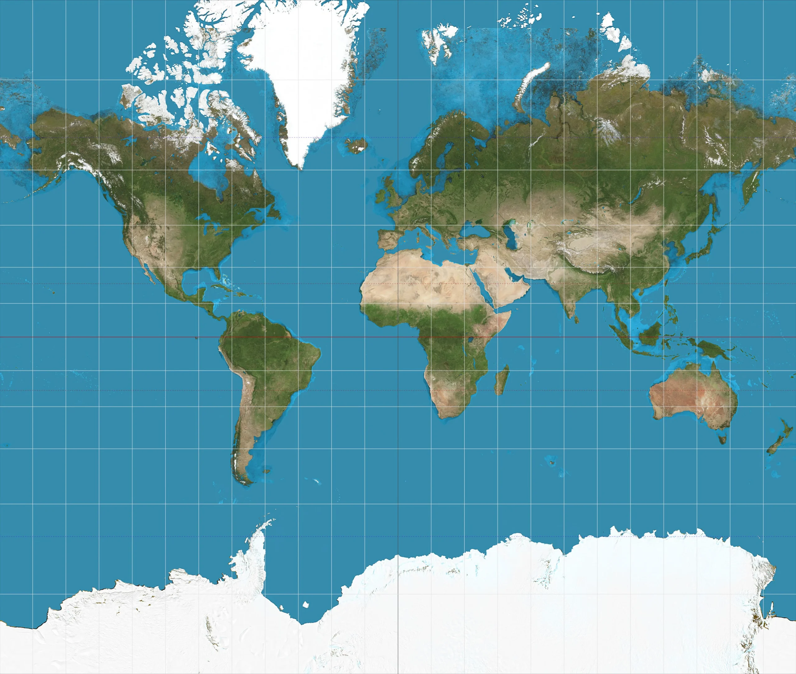 Comparación visual que muestra cómo la proyección de Mercator distorsiona el tamaño de Groenlandia frente al continente africano